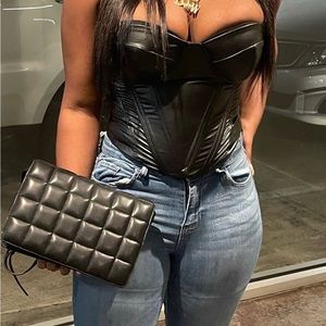 Leather corset shirt